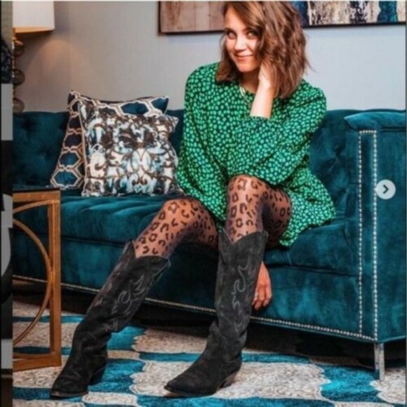 LAST ONE ZARA NWT VHTF Leather Heeled COWBOY Boots - Picture 10 of 15